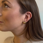Croissant Square Earrings 18K Gold Plated - Love and Lee Apparel