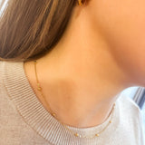 Dainty Beaded Chain Necklace - 18K Gold Plated Steel - Love and Lee Apparel