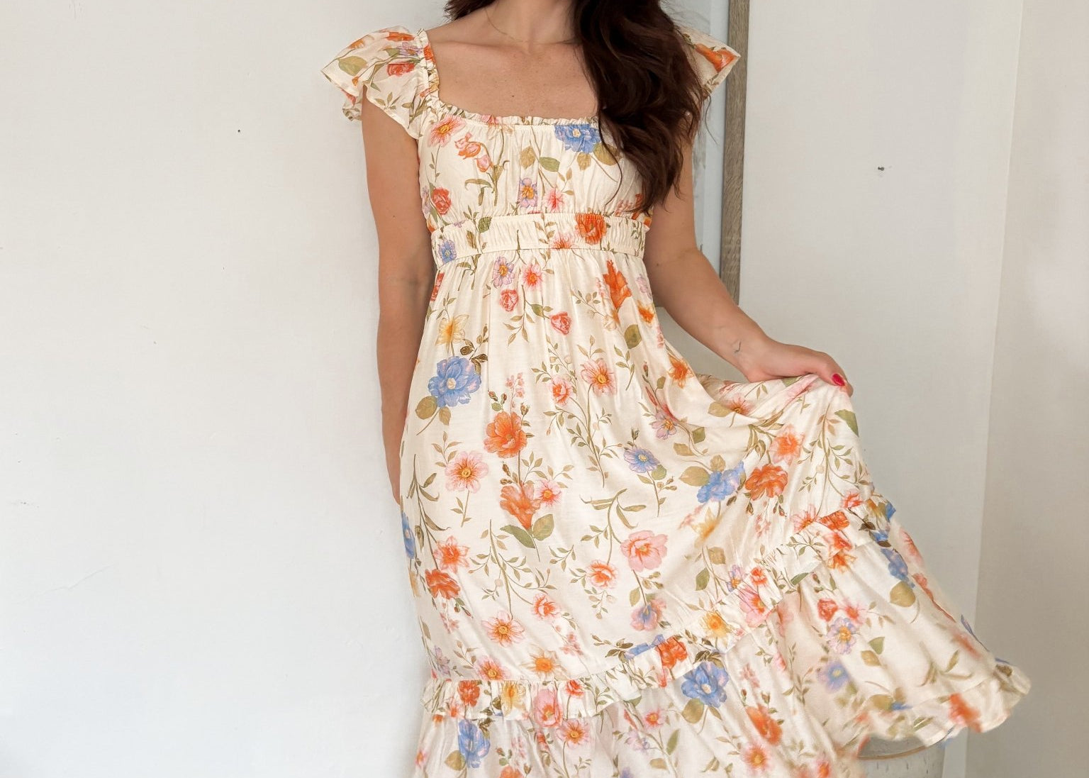 Sun-kissed Sangria Scoop Neck Midi Dress - Love and Lee Apparel