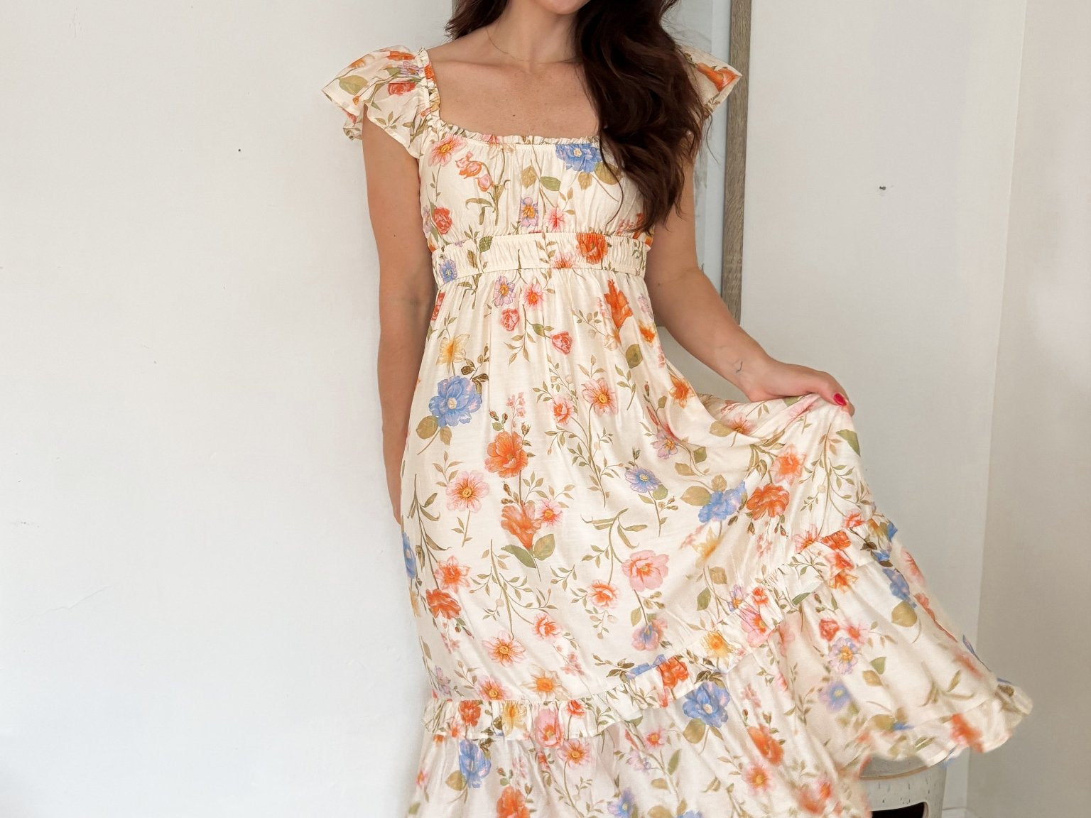Sun-kissed Sangria Scoop Neck Midi Dress - Love and Lee Apparel