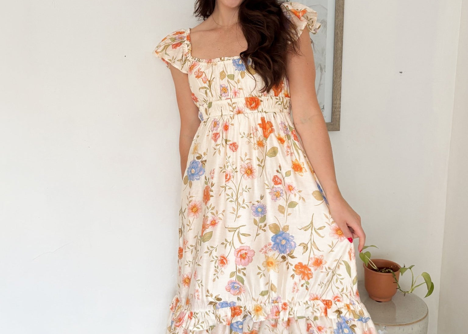 Sun-kissed Sangria Scoop Neck Midi Dress - Love and Lee Apparel