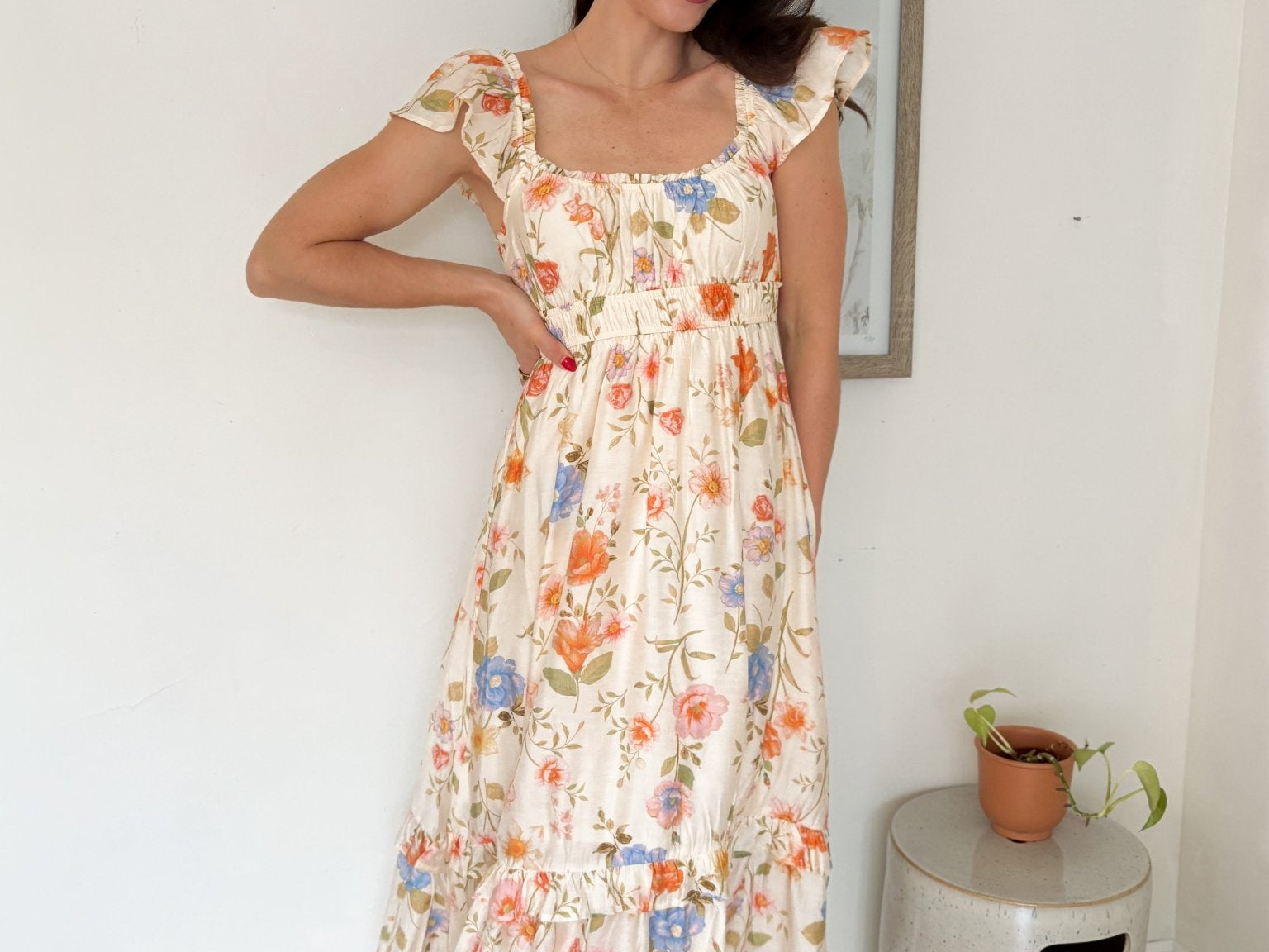 Sun-kissed Sangria Scoop Neck Midi Dress - Love and Lee Apparel