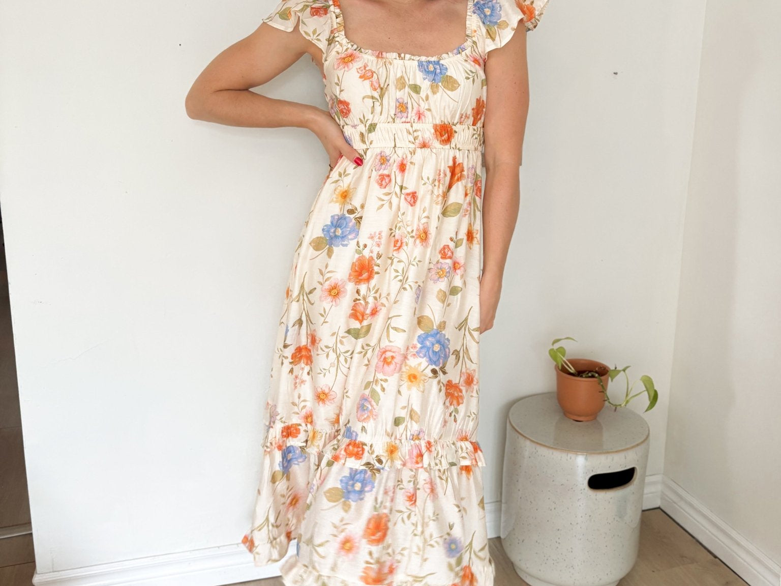 Sun-kissed Sangria Scoop Neck Midi Dress - Love and Lee Apparel