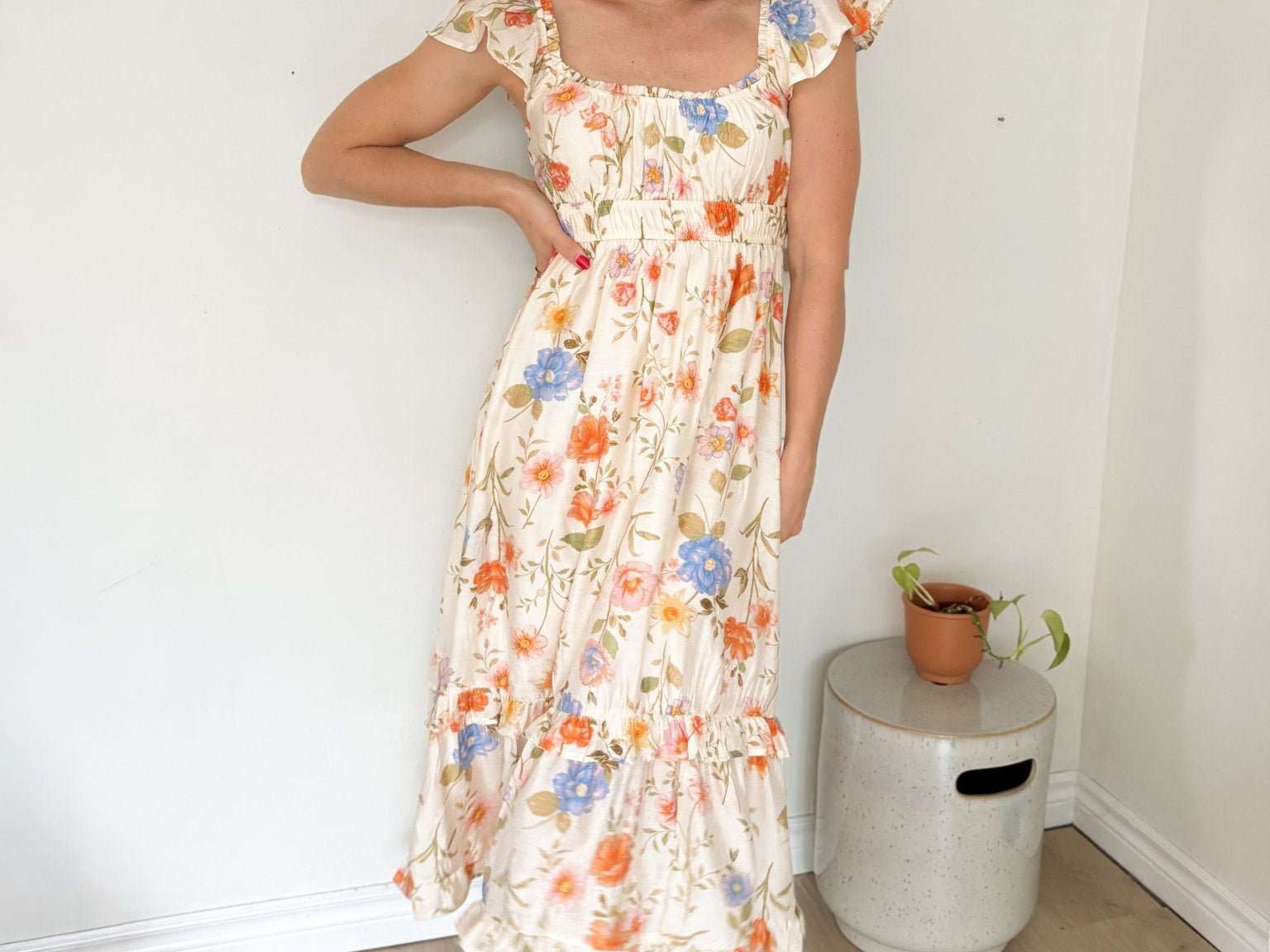 Sun-kissed Sangria Scoop Neck Midi Dress - Love and Lee Apparel