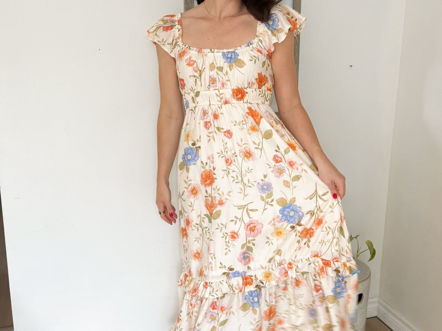 Sun-kissed Sangria Scoop Neck Midi Dress - Love and Lee Apparel
