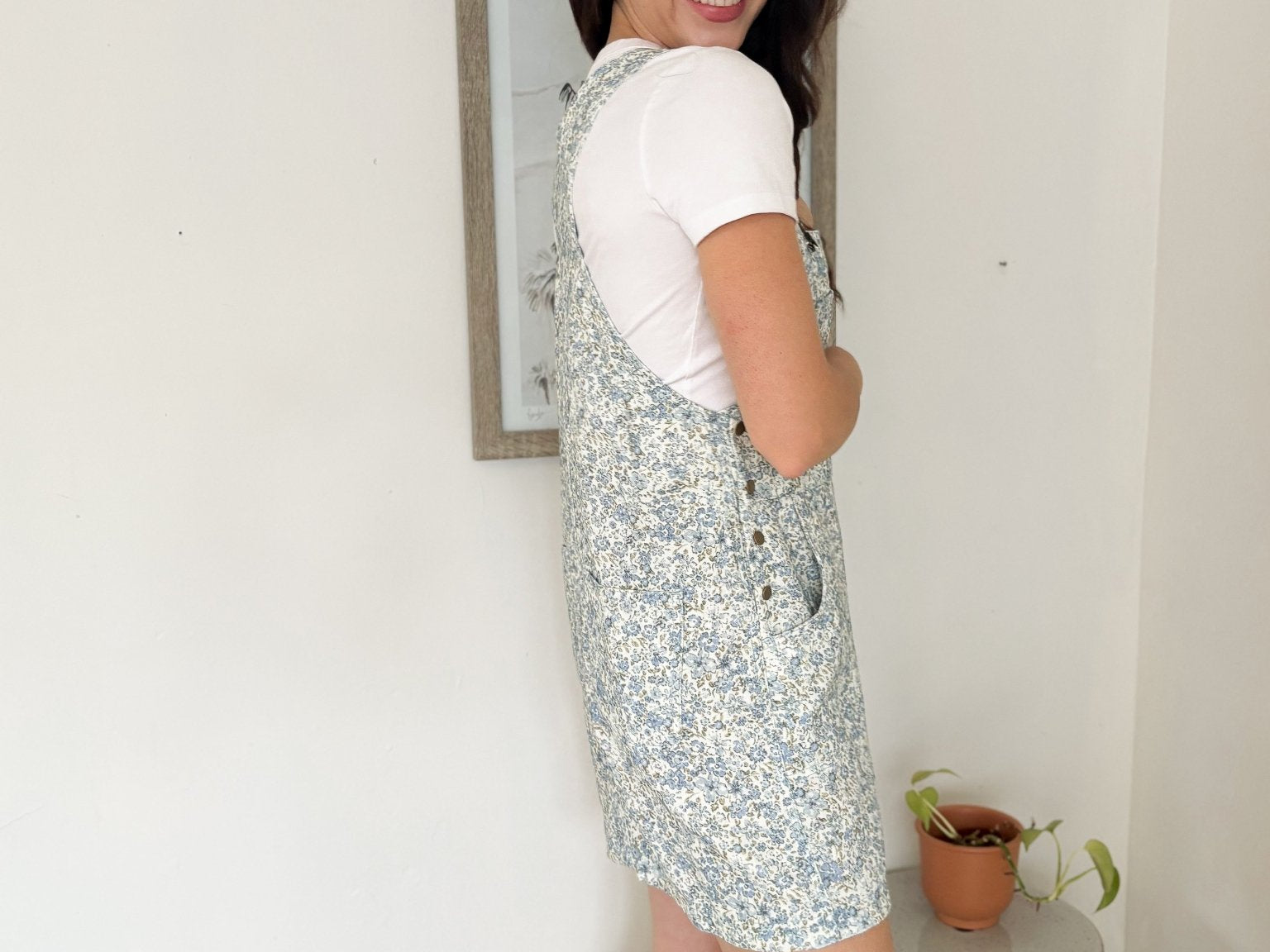 Dockside Floral Print Overall Mini Dress - Love and Lee Apparel