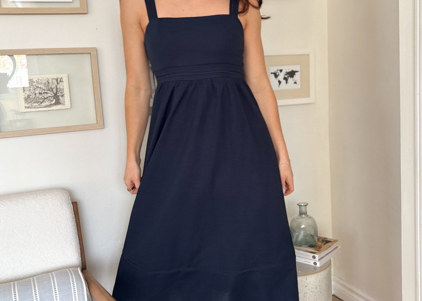 The Rina Line Lace Trim Sleeveless Midi Dress - Love and Lee Apparel