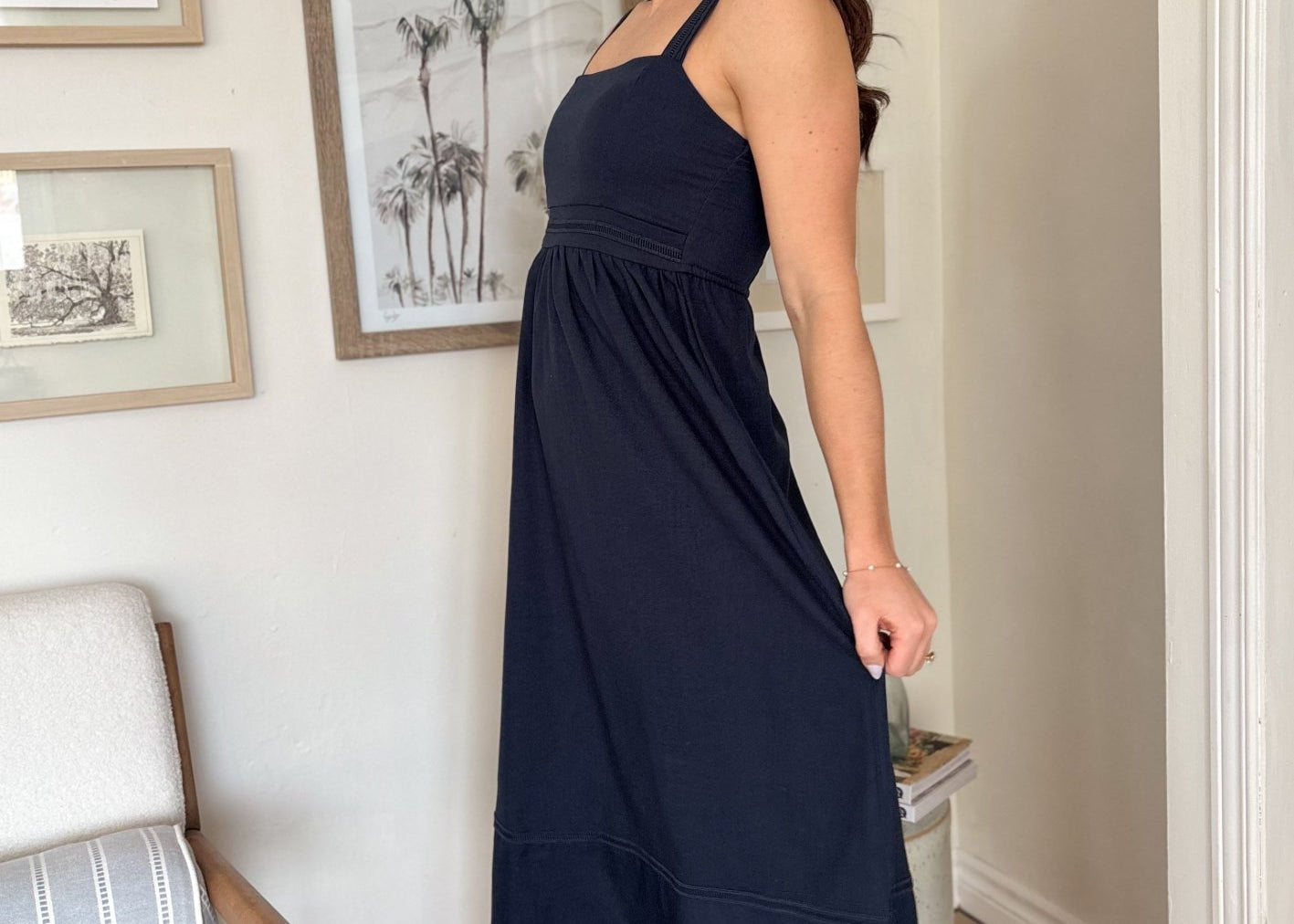 The Rina Line Lace Trim Sleeveless Midi Dress - Love and Lee Apparel