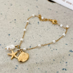 Starfish And Seashell Anklet 18K Gold Plated Steel - Love and Lee Apparel