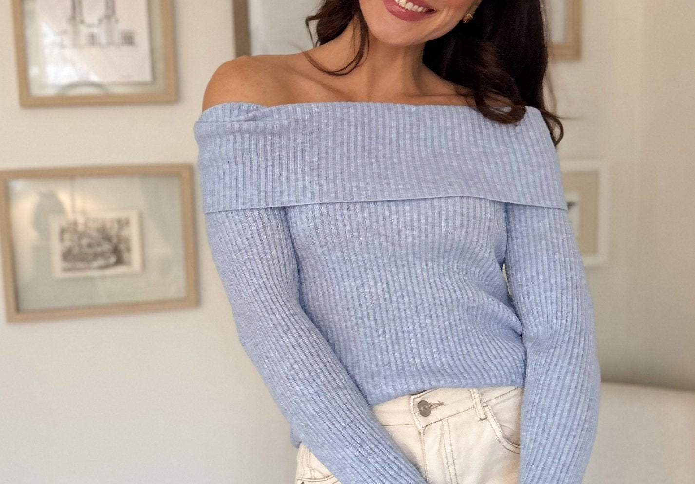 The Katia Long Sleeve Off - Shoulder Knit Sweater - 2 colours available - Love and Lee Apparel