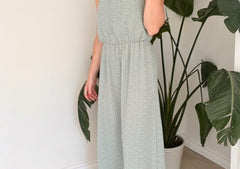 The Winnie Dotted Maxi Dress in Sage - Love and Lee Apparel
