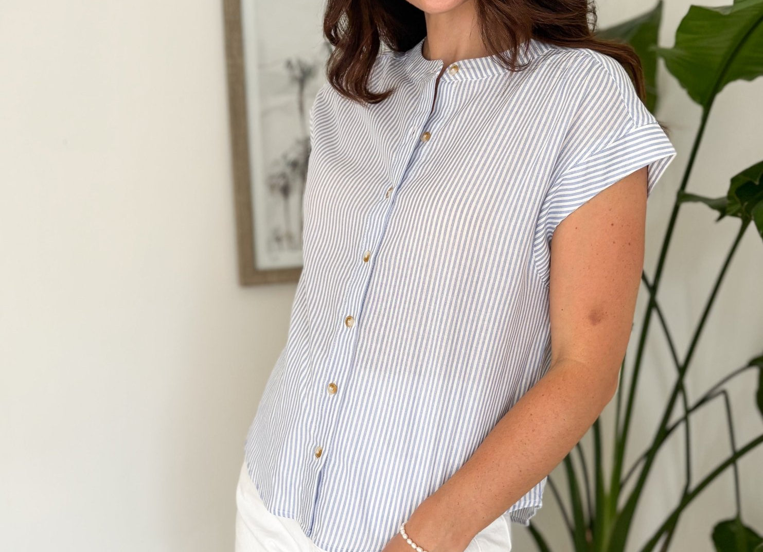 Hydrangea Bloom Short Sleeve Blouse - Love and Lee Apparel