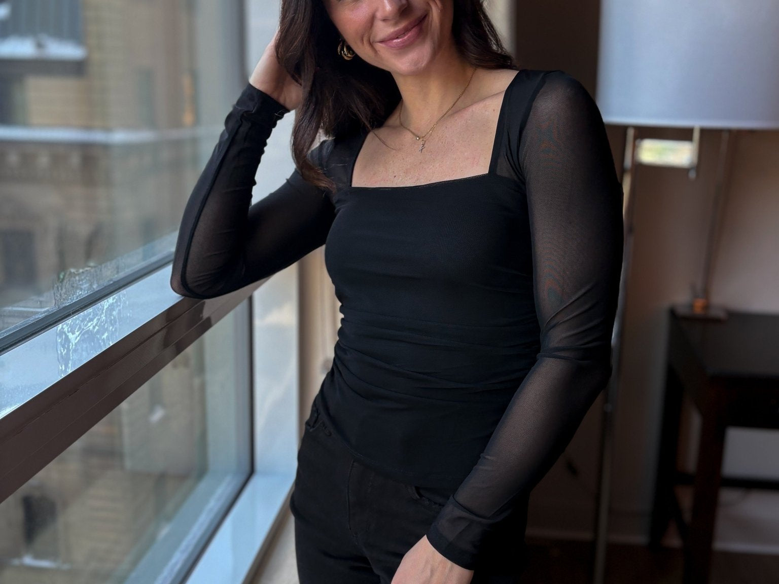 Raya Mesh Sleeve Top - Love and Lee Apparel