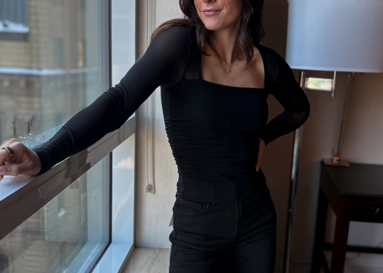 Raya Mesh Sleeve Top - Love and Lee Apparel