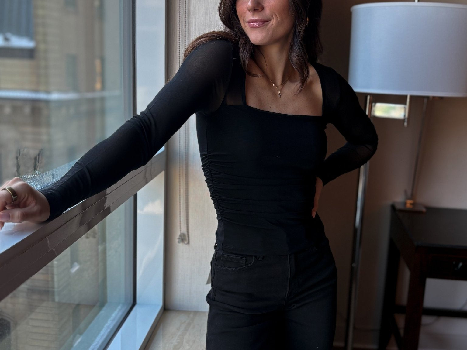 Raya Mesh Sleeve Top - Love and Lee Apparel