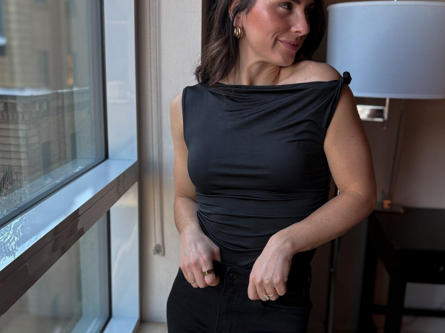 Hannon Asymmetrical Off Shoulder Top - Love and Lee Apparel