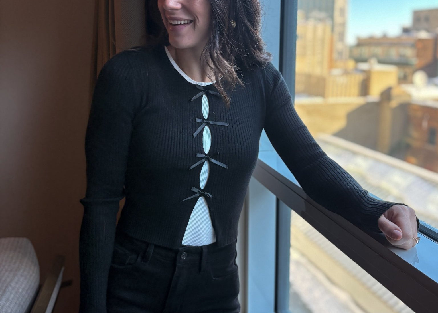 Chelsea Bow Detail Cardigan - Love and Lee Apparel