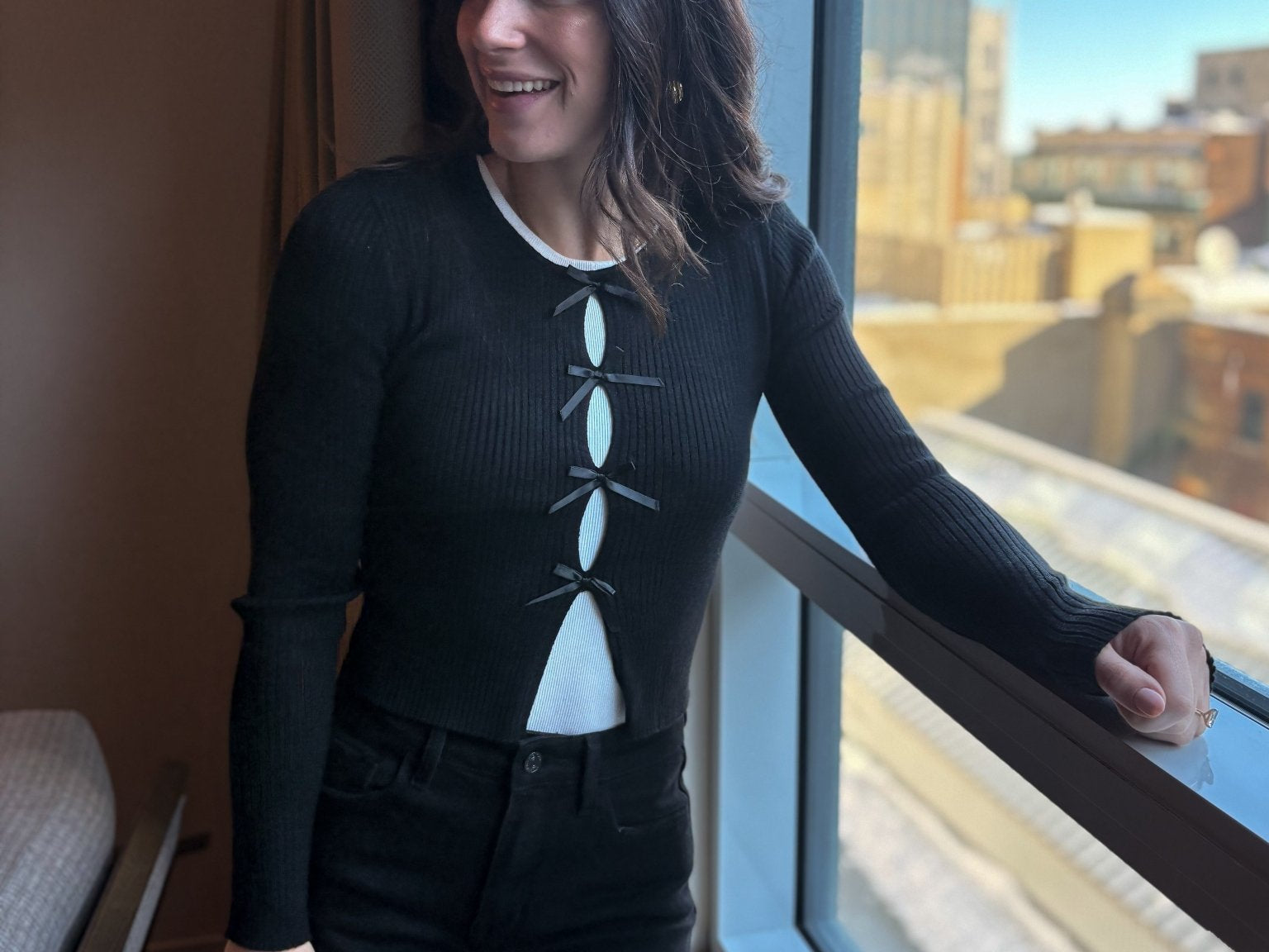 Chelsea Bow Detail Cardigan - Love and Lee Apparel