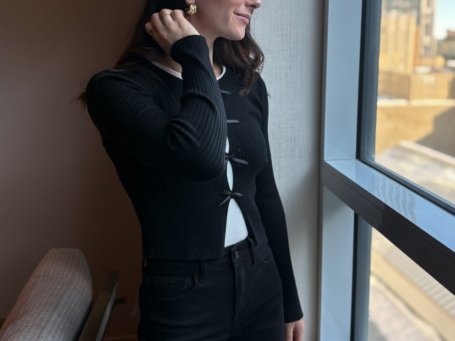 Chelsea Bow Detail Cardigan - Love and Lee Apparel