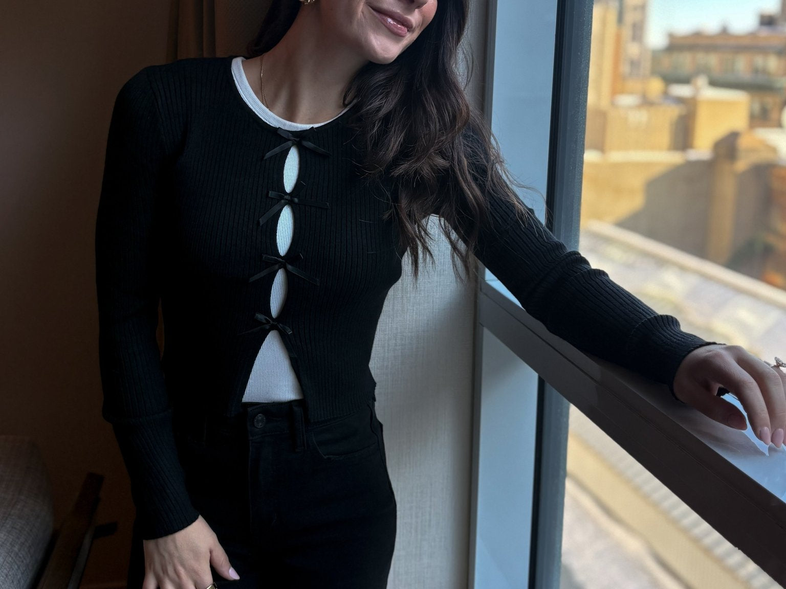 Chelsea Bow Detail Cardigan - Love and Lee Apparel