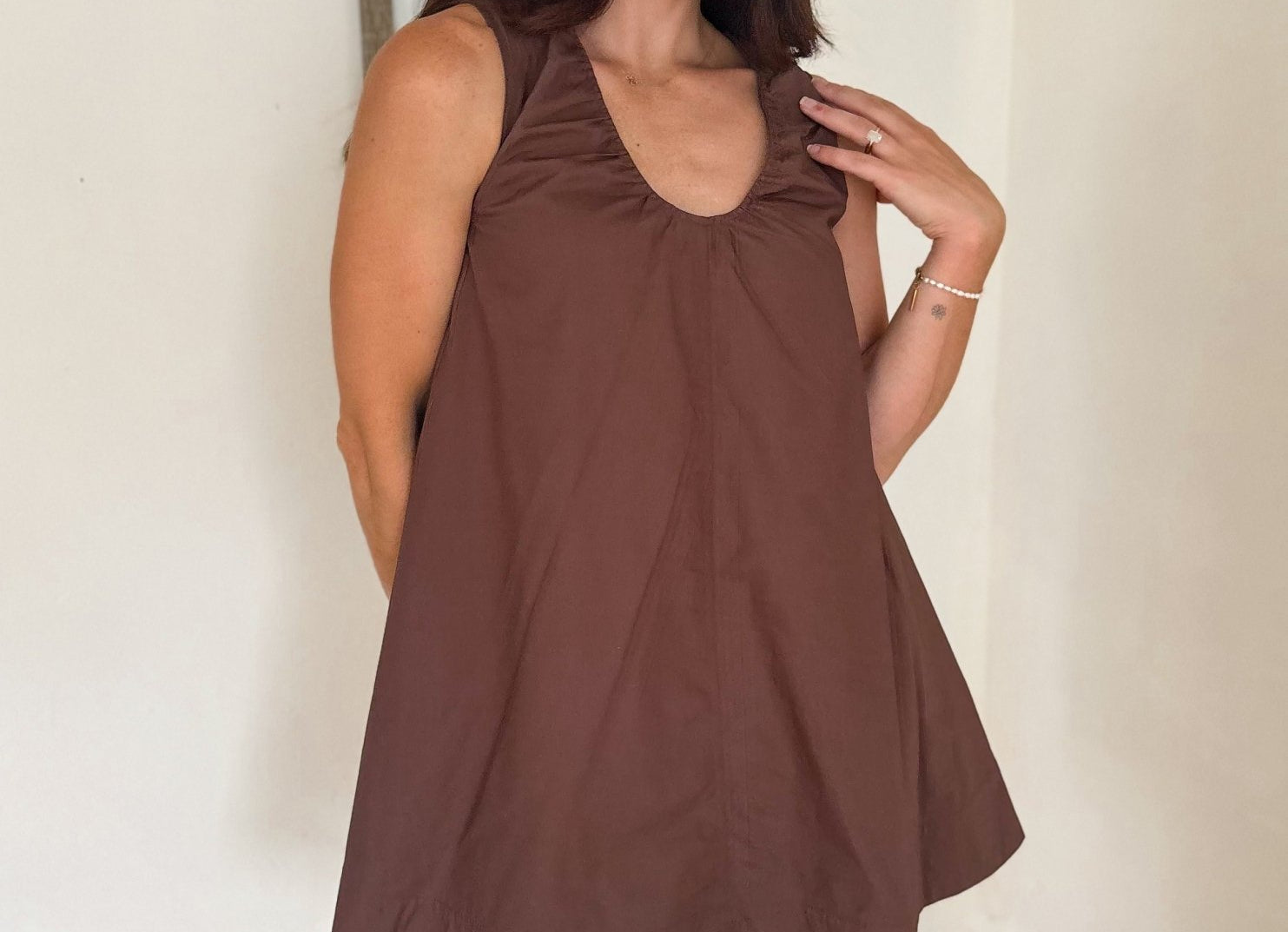 Provence Sleeveless Gathered Short Dress - Love and Lee Apparel