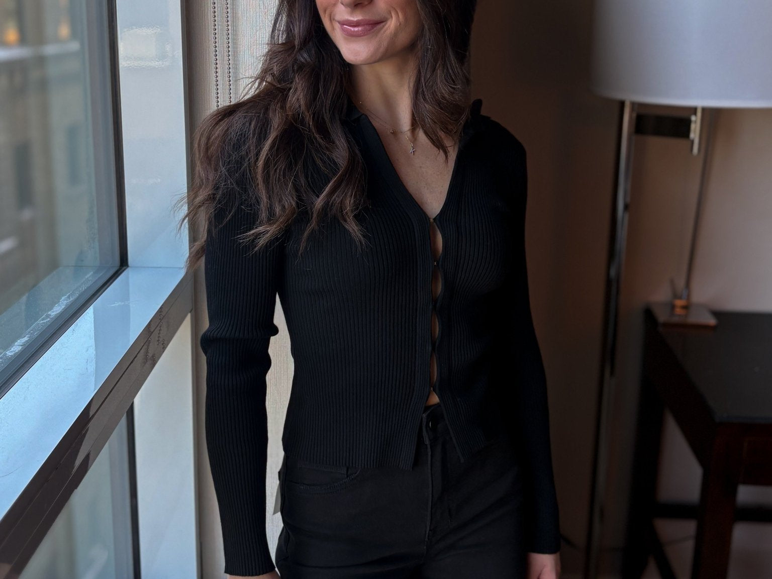 The Cara Front Hook Collared Cardigan - Love and Lee Apparel