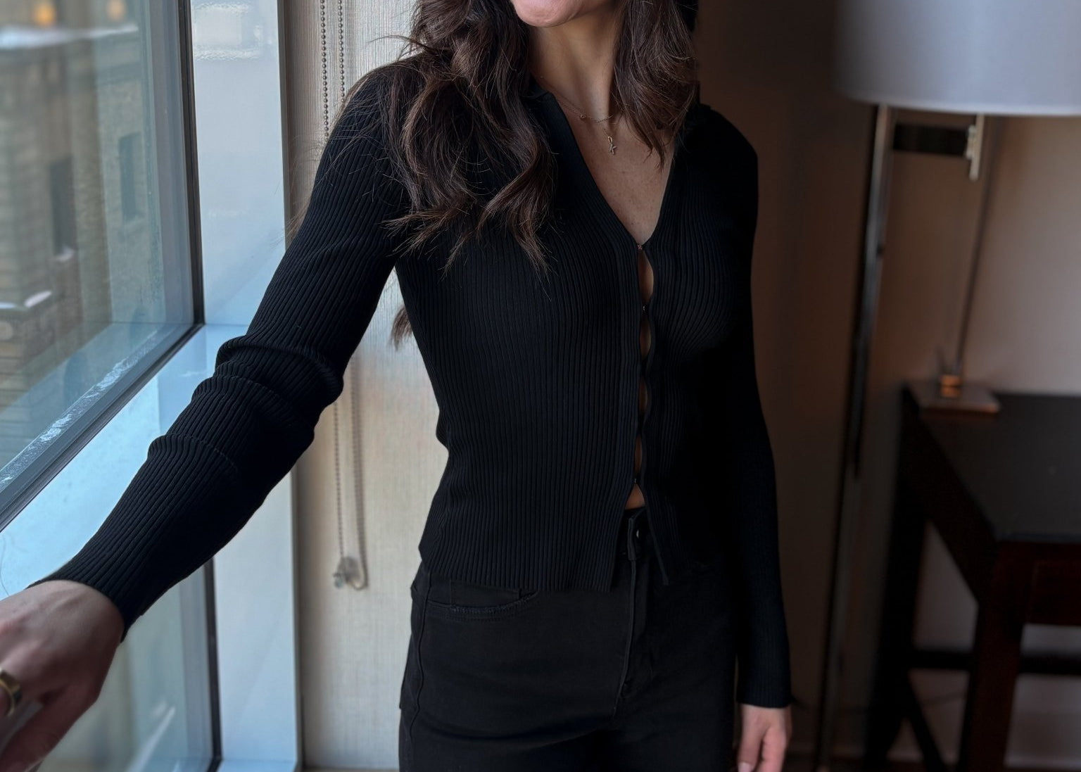 The Cara Front Hook Collared Cardigan - Love and Lee Apparel