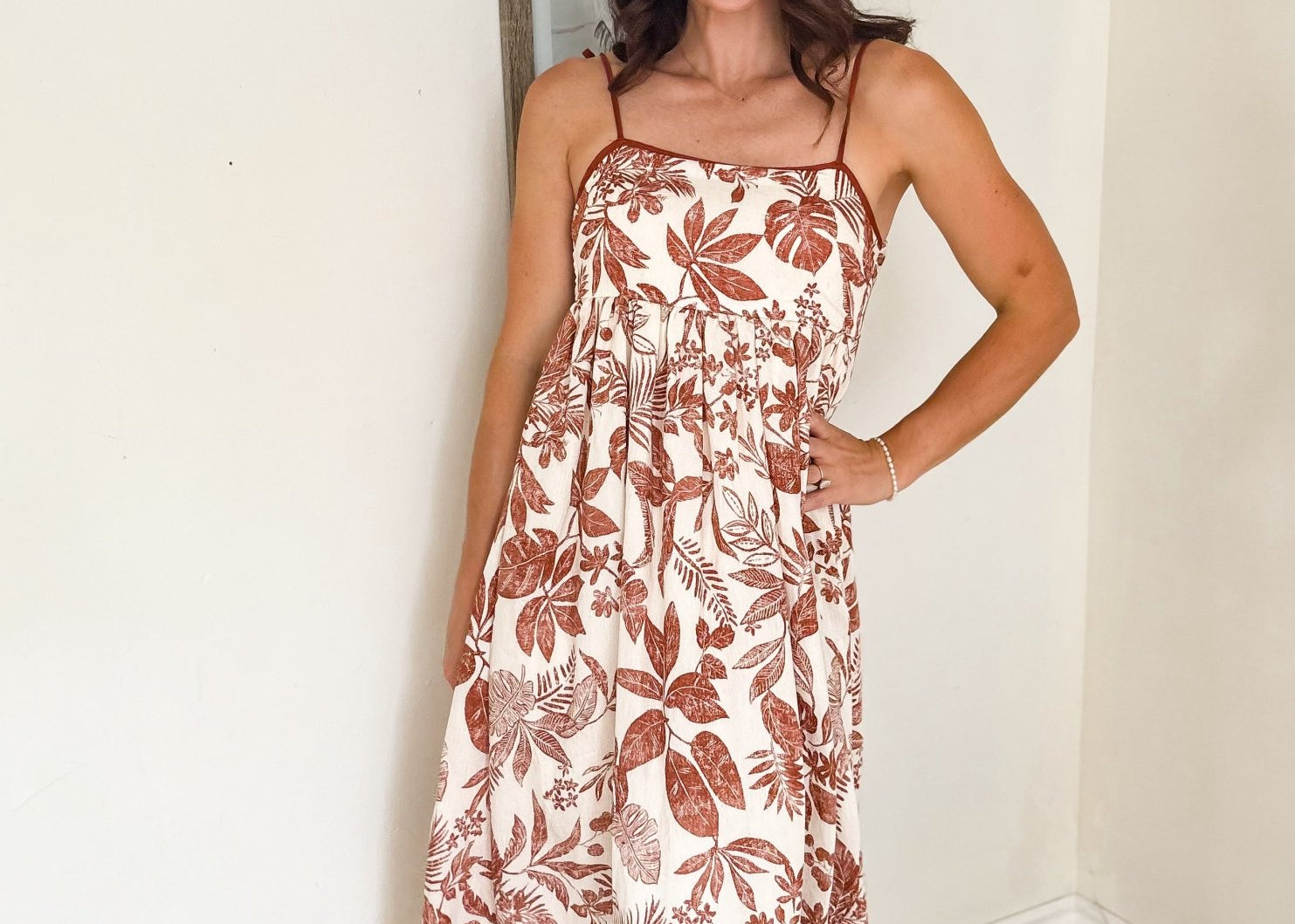 Salt Air Tie Strap Detail Midi Dress - Love and Lee Apparel