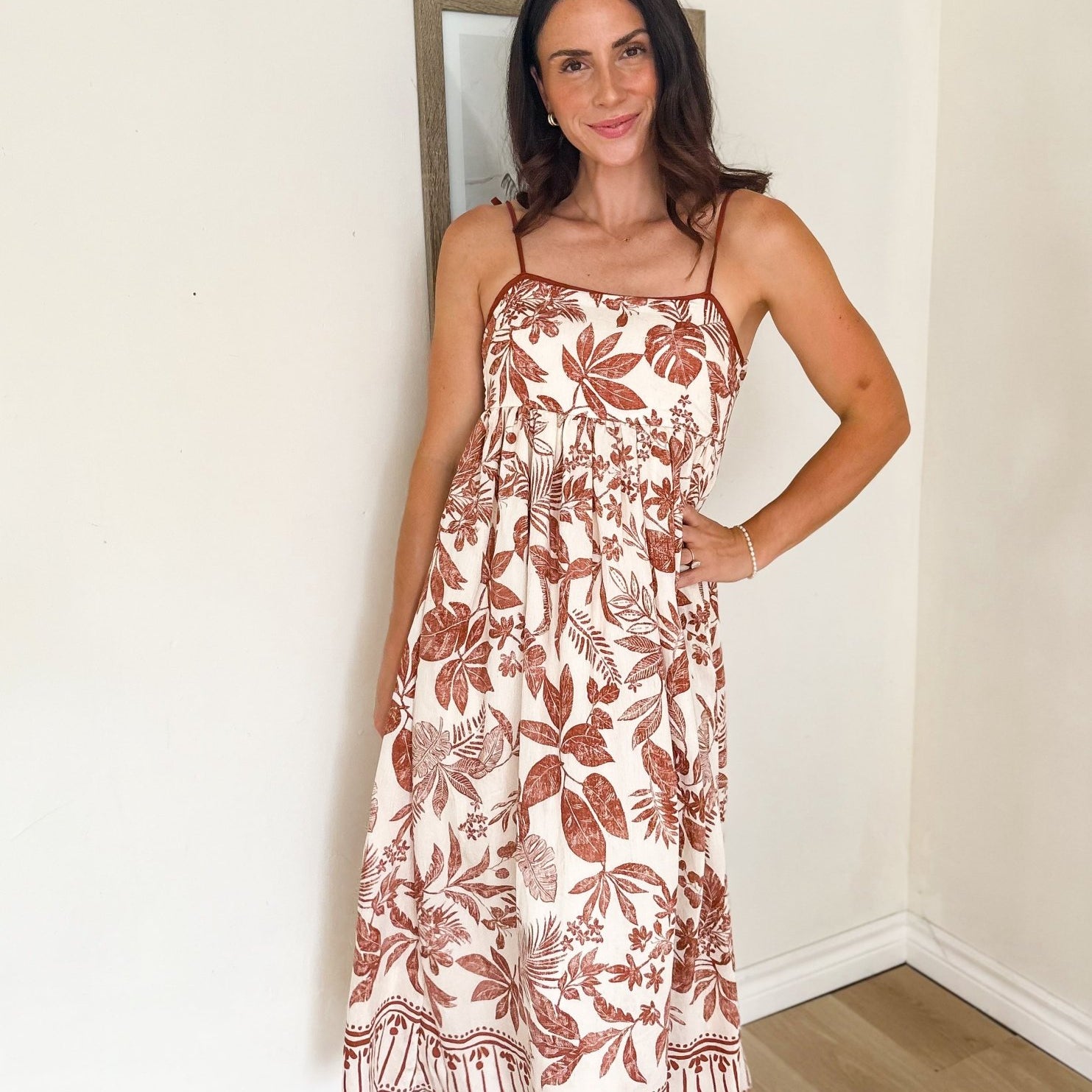 Salt Air Tie Strap Detail Midi Dress - Love and Lee Apparel