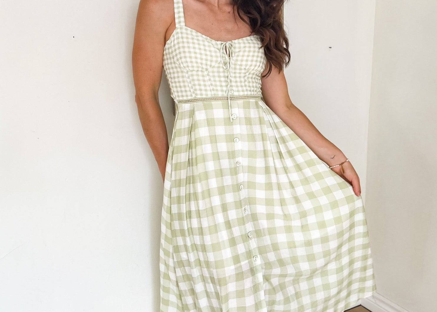 Daydreamer Gingham Midi Dress - Love and Lee Apparel