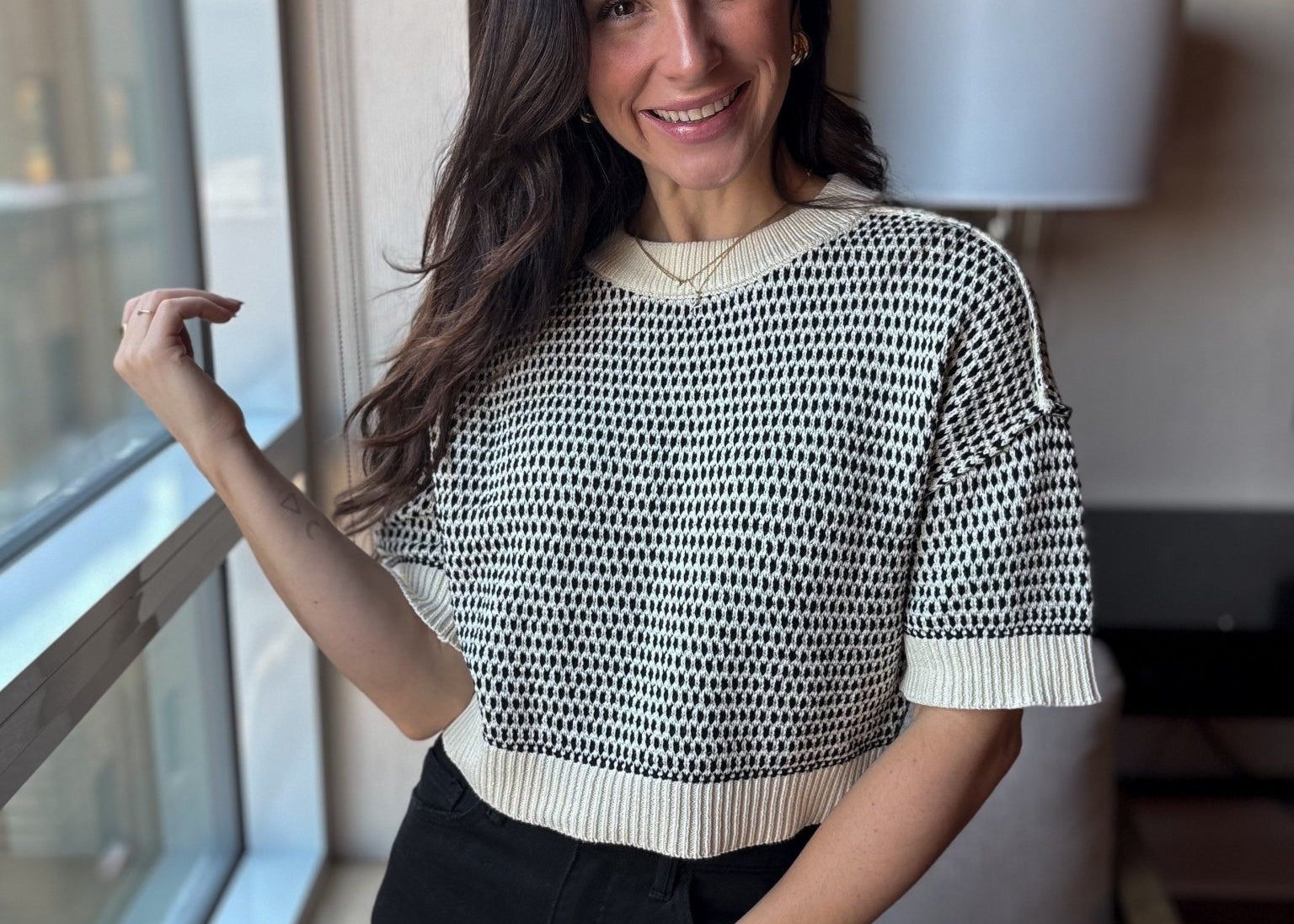 Kiona Multi - Stitch Short Sleeve Knit - Love and Lee Apparel