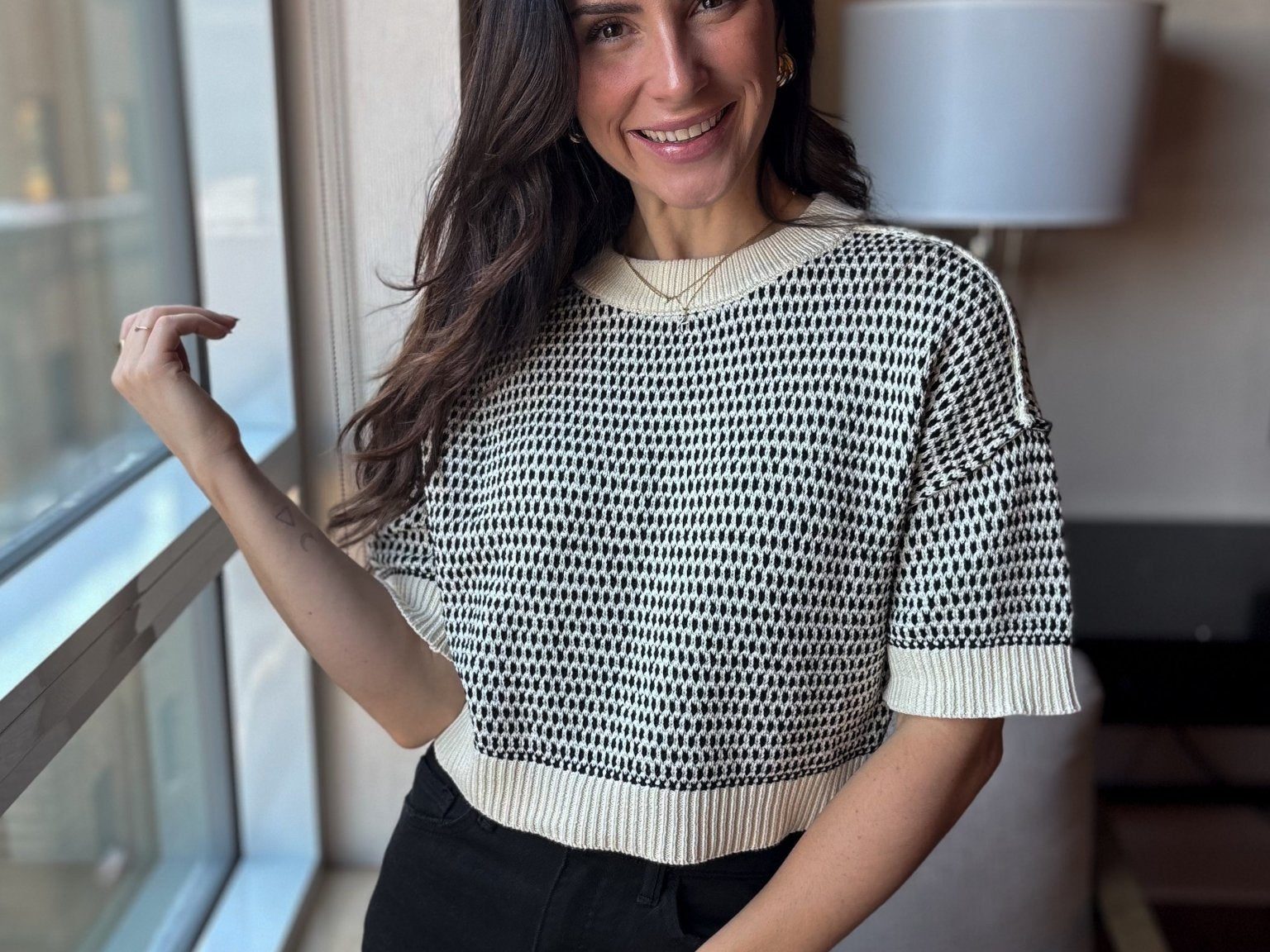 Kiona Multi - Stitch Short Sleeve Knit - Love and Lee Apparel