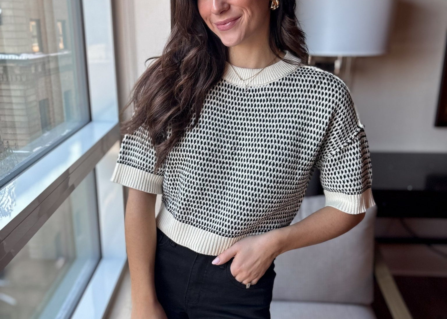 Kiona Multi - Stitch Short Sleeve Knit - Love and Lee Apparel