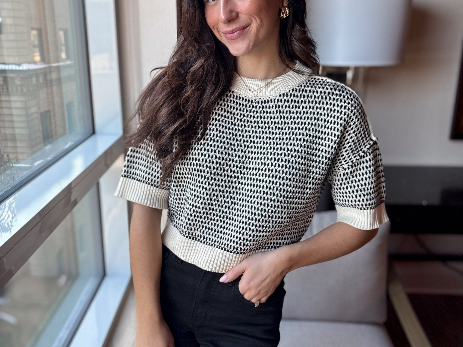 Kiona Multi - Stitch Short Sleeve Knit - Love and Lee Apparel