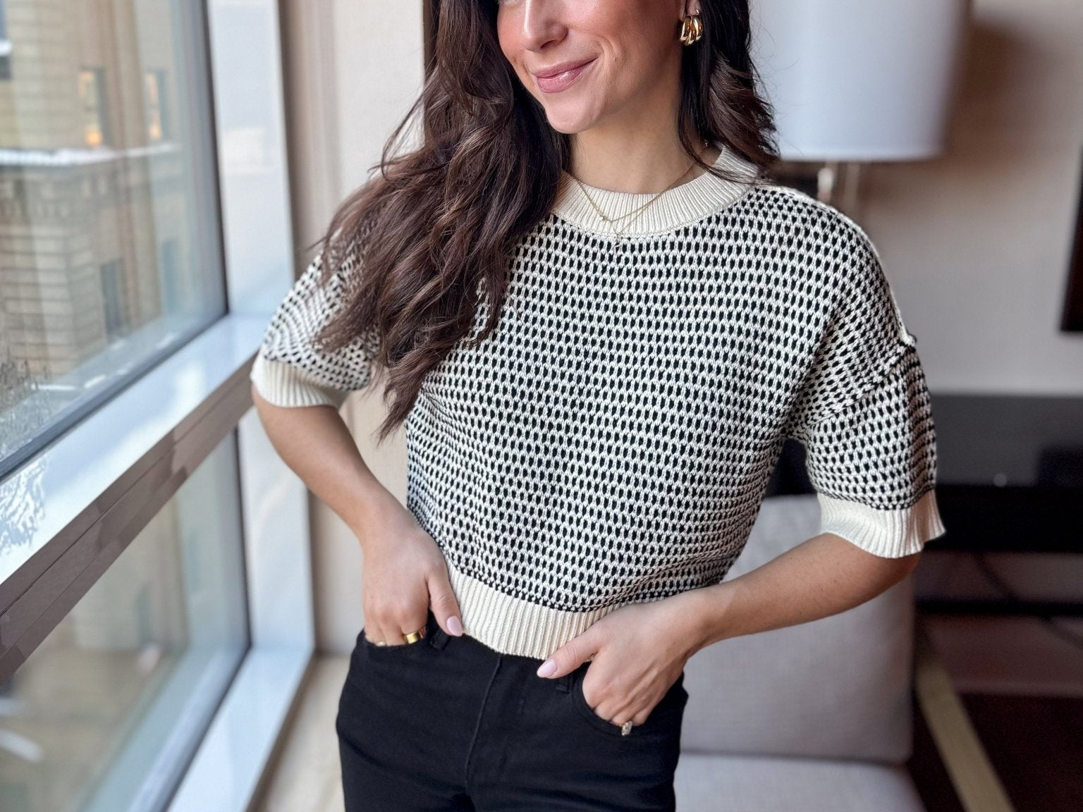 Kiona Multi - Stitch Short Sleeve Knit - Love and Lee Apparel