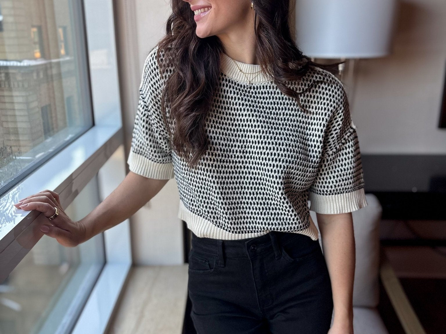 Kiona Multi - Stitch Short Sleeve Knit - Love and Lee Apparel