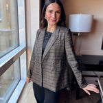 Charlene Plaid Double Breasted Blazer - Love and Lee Apparel