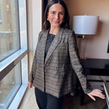 Charlene Plaid Double Breasted Blazer - Love and Lee Apparel