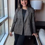 Charlene Plaid Double Breasted Blazer - Love and Lee Apparel