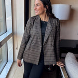 Charlene Plaid Double Breasted Blazer - Love and Lee Apparel