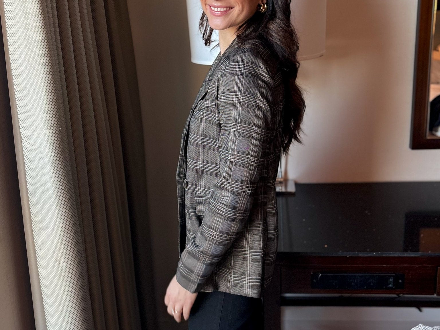 Charlene Plaid Double Breasted Blazer - Love and Lee Apparel