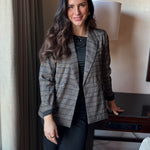 Charlene Plaid Double Breasted Blazer - Love and Lee Apparel