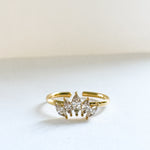 Crystal Crown 18K Gold Plated Ring - Love and Lee Apparel