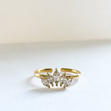 Crystal Crown 18K Gold Plated Ring - Love and Lee Apparel