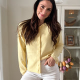 The Sarafina Round Neck Button Up Cardigan in Yellow - Love and Lee Apparel