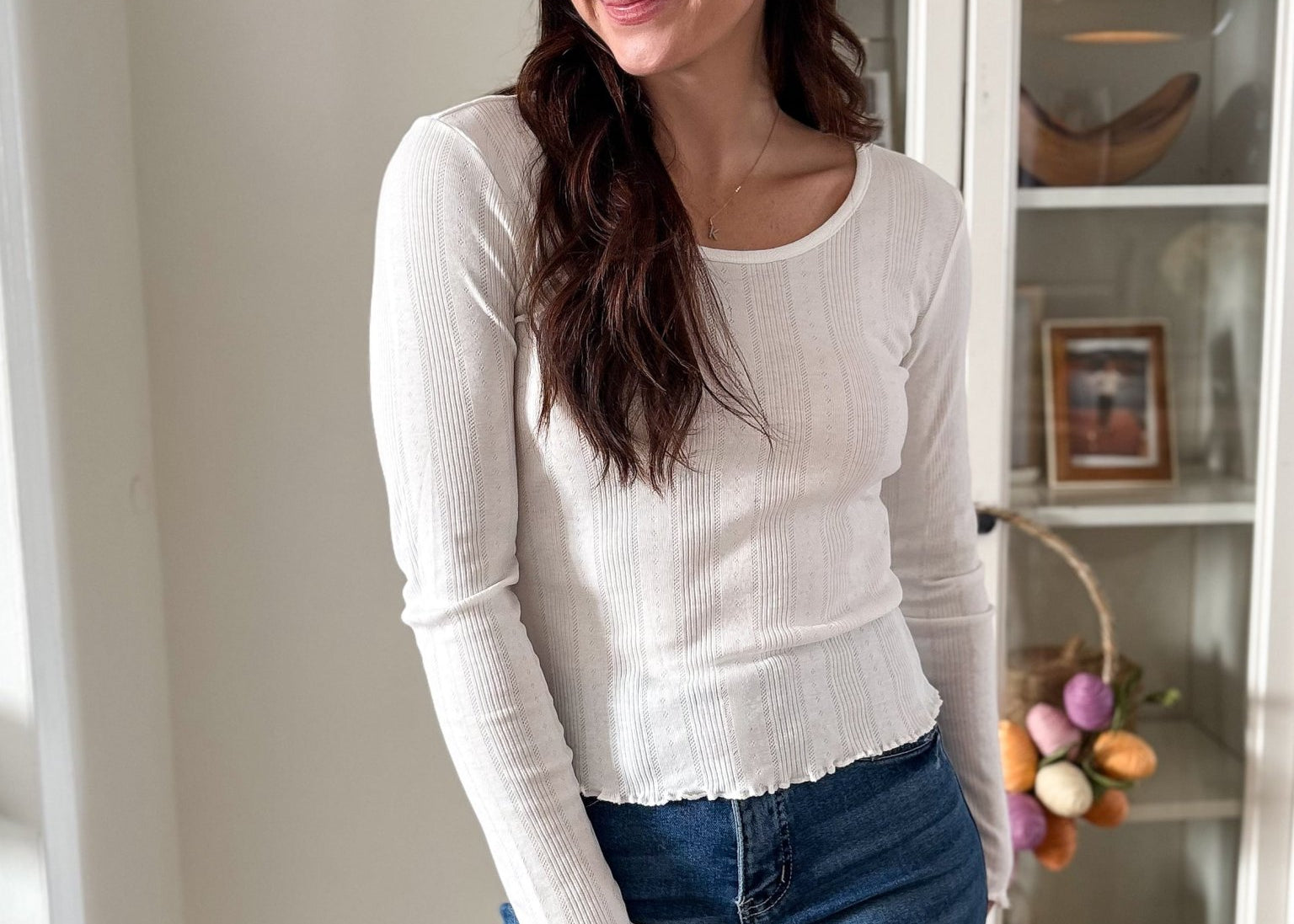 Kai Round Neck Long Sleeve Top - Love and Lee Apparel