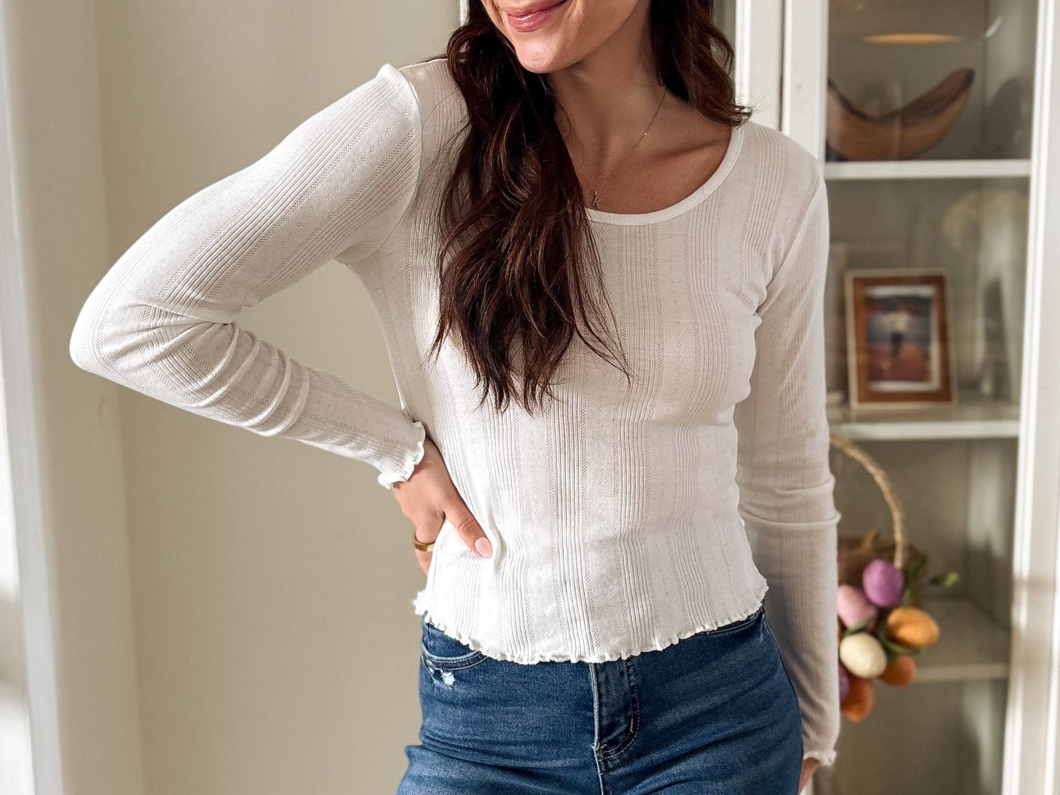 Kai Round Neck Long Sleeve Top - Love and Lee Apparel