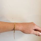 Gold Flat Lay Snake Bracelet - 18K Gold Plated - Love and Lee Apparel