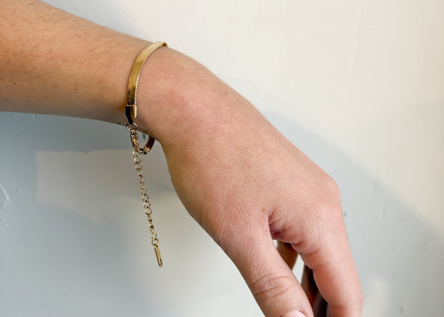 Gold Flat Lay Snake Bracelet - 18K Gold Plated - Love and Lee Apparel