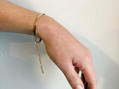 Gold Flat Lay Snake Bracelet - 18K Gold Plated - Love and Lee Apparel